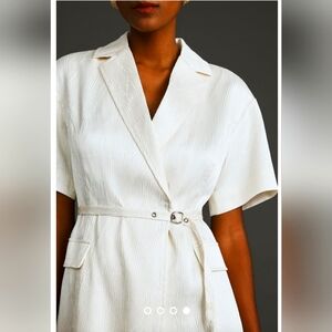 4SI3NNA Lorenzo Short-Sleeve Belted Blazer Dress XS